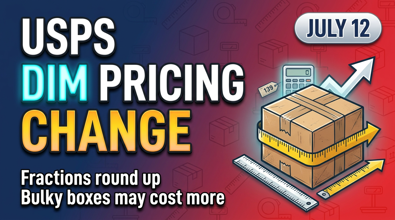 USPS DIM Pricing Change July 12 – Fractions round up, bulky boxes may cost more